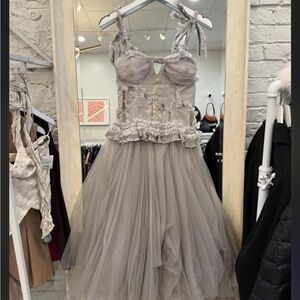 Gray tulle Y2K dress